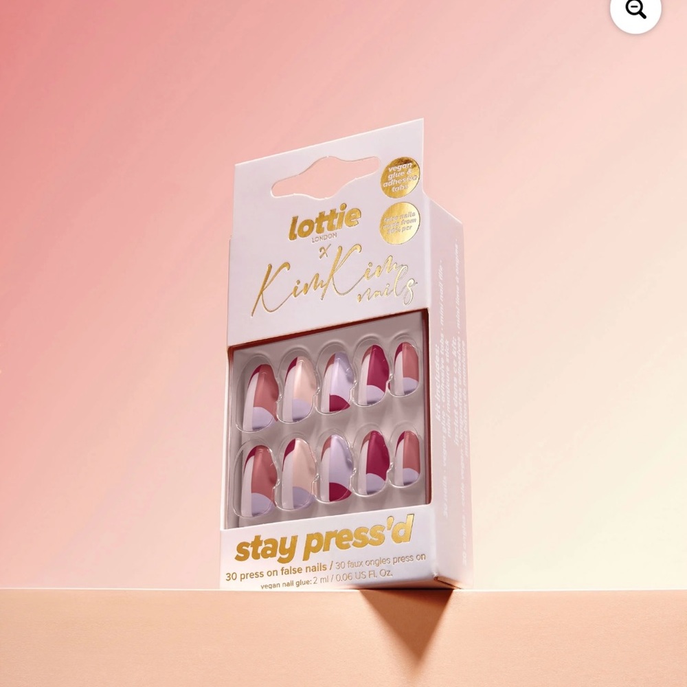 Lottie x Kim Kim Nails, Press On False Nails, Almond shape, Color Block Party